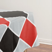 スクエアパターン - 黒 赤 白 + あなたの背景 テーブルクロス (インサイチュ)