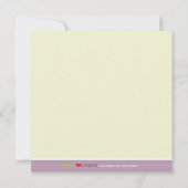 スクエアパッチワーク ライラック デザイナー 誕生発表 案内状 (裏面)