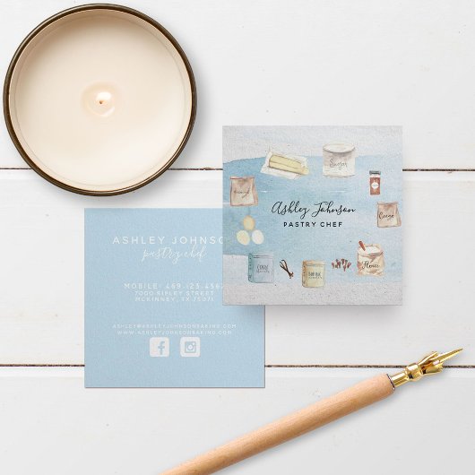 スクエアパティシシェフウォーターカラーベーキング成分 スクエア名刺