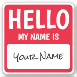 スクエアパーソナライズされたハロー私の名前はステッカー シール