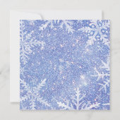 スクエアパーソナライズされたブルースノーフレーククリスマスカード シーズンカード (裏面)