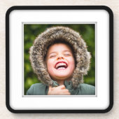 スクエアパーソナライズされた写真テンプレート額象嵌 コースター (正面)