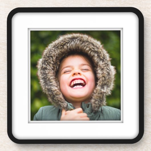 スクエアパーソナライズされた写真テンプレート額象嵌 コースター (正面)