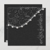 スクエアパール婚約招待状 招待状 (正面/裏面)