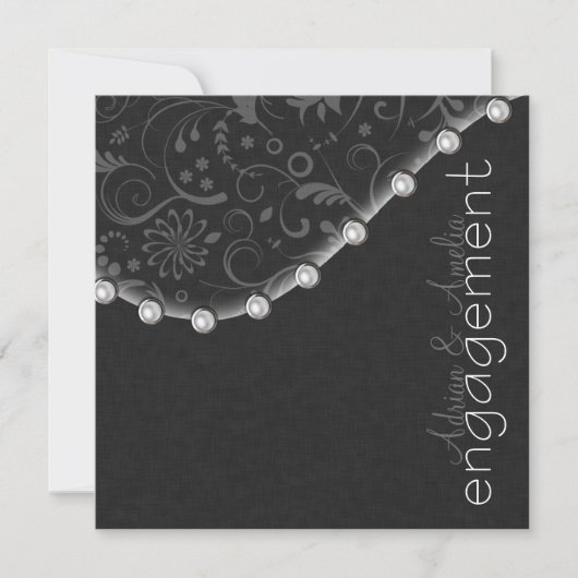 スクエアパール婚約招待状 招待状 (正面)