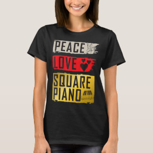 スクエアピアノ音楽楽器鍵盤音楽 Tシャツ