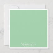 スクエアファーストバースデーパーティーの写真のミントルーム 招待状 (裏面)