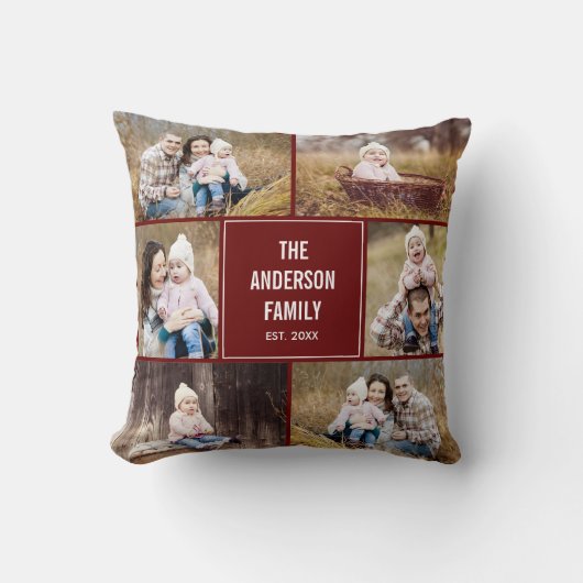 スクエアフォトコラージュカスタム装飾用クッション クッション (正面)