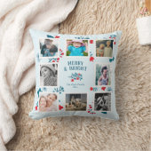 スクエアフォトコラージュパーソナライズされたホリデーギフト クッション (ブランケット)