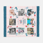 スクエアフォトコラージュパーソナライズされたホリデーギフト フリースブランケット (正面(横))