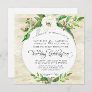 スクエアフォレストリーフウッドランドBOHO秋夏 招待状