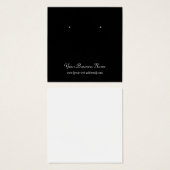 スクエアブラックプレーンシンプルカスタムイヤリングカード (正面&裏面)