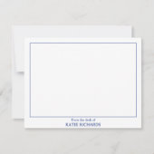 スクエアブルーのデスクからミニマル縁どリスト ノートカード (正面)