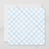 スクエアブルーロッキングホースボーイベビーシャワー招待状 招待状 (裏面)