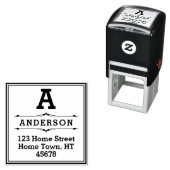 スクエアブロックモノグラム差出人住所 セルフインキングスタンプ (インサイチュ)