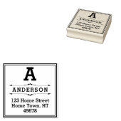 スクエアブロックモノグラム差出人住所 ラバースタンプ (押印)