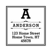 スクエアブロックモノグラム返送先住所 ラバースタンプ (インプリント)