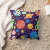 スクエアプラネットと宇宙テーマ   クッション (ブランケット)