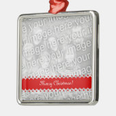 スクエアプレミアムクリスマスフォトオーナメント メタルオーナメント (左)