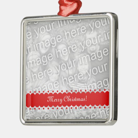 スクエアプレミアムクリスマスフォトオーナメント メタルオーナメント (左)