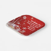 スクエアプレート7"彼女は息子のパーティークリスマスを負担 ペーパープレート (傾斜あり)