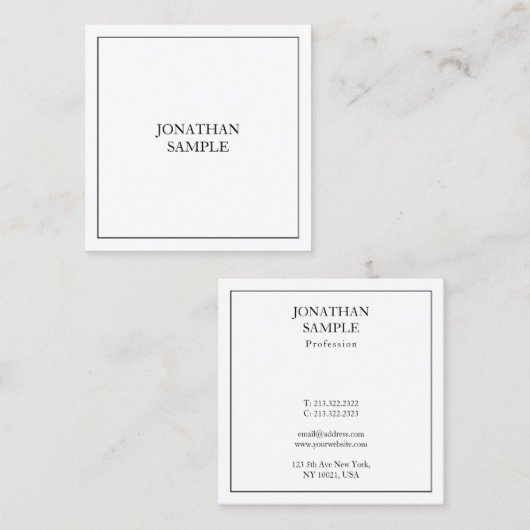 スクエアプロフェッショナル芸術的クリーンデザインモダン スクエア名刺 (正面/裏面)