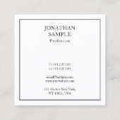 スクエアプロフェッショナル芸術的クリーンデザインモダン スクエア名刺 (裏面)