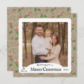 スクエアホリークリスマスカード シーズンカード (正面/裏面)