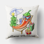 スクエアホワイトチリメリークリスマススケッチ クッション (裏面)