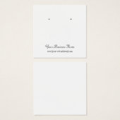 スクエアホワイトプレーンシンプルカスタムイヤリングカード (正面&裏面)