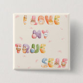 スクエアボタン | 私の本当の自分が好き 缶バッジ (正面)