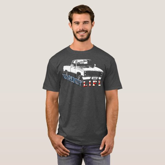 スクエアボディアメリカンフラッグスクエア体トラック  Tシャツ (正面フル)