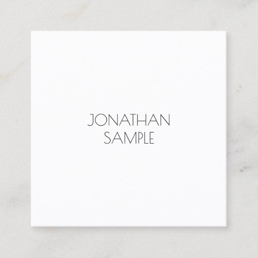スクエアミニマルクモダンラグジュアリー芸術的プレーン スクエア名刺 (正面)