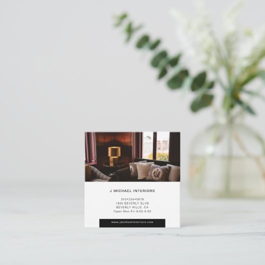 スクエアミニマルプロフェッショナルインテリアデザイン スクエア名刺 (スタンド正面)