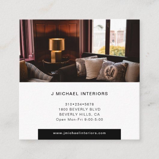 スクエアミニマルプロフェッショナルインテリアデザイン スクエア名刺 (正面)