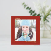 スクエアミニマル1フォトシンプルフォトジョイ赤&金ゴールド シーズンカード (スタンド正面)