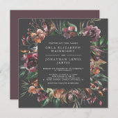 スクエアムーディ秋フローラ結婚バースト 招待状 (正面/裏面)