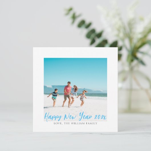 スクエアモダンフォトハッピー新年 シーズンカード (スタンド正面)