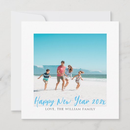 スクエアモダンフォトハッピー新年 シーズンカード (正面)