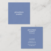 スクエアモダンプロフェッショナルエレガントシンプルブルー スクエア名刺 (正面/裏面)