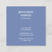 スクエアモダンプロフェッショナルエレガントシンプルブルー スクエア名刺 (裏面)