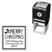 スクエアモダンメリークリスマス差出人住所 セルフインキングスタンプ (インサイチュ)