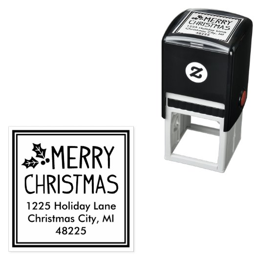 スクエアモダンメリークリスマス差出人住所 セルフインキングスタンプ (インサイチュ)