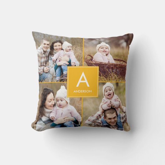 スクエアモノグラムカスタム装飾用クッション クッション (正面)