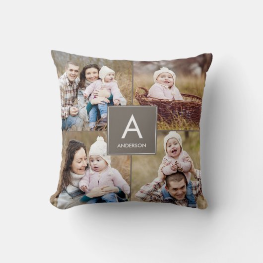 スクエアモノグラムカスタム装飾用クッション クッション (正面)