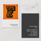 スクエアモノグラム – ペイズリー日が差すこと- F 名刺 (正面/裏面)