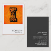 スクエアモノグラム – ペイズリー日が差すこと- I 名刺 (正面/裏面)