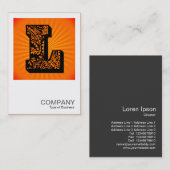 スクエアモノグラム – ペイズリー日が差すこと- L 名刺 (正面/裏面)