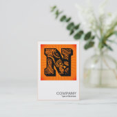 スクエアモノグラム – ペイズリー日が差すこと- N 名刺 (スタンド正面)