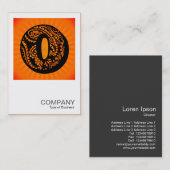 スクエアモノグラム – ペイズリー日が差すこと- O 名刺 (正面/裏面)